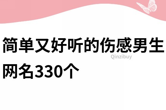 簡單又好聽的傷感男生網名330個