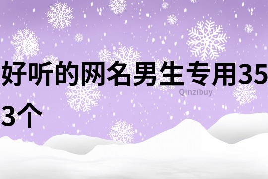 好聽的網名男生專用353個