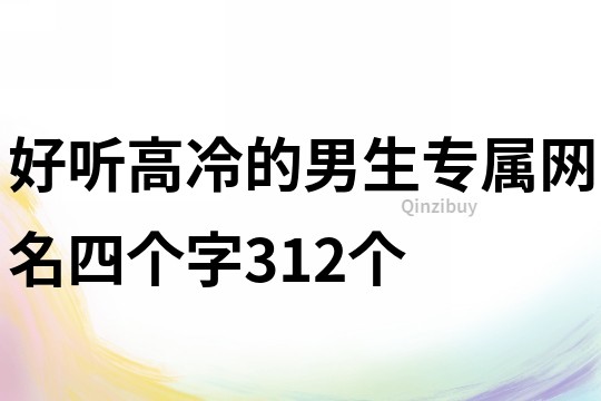 好聽高冷的男生專屬網名四個字312個