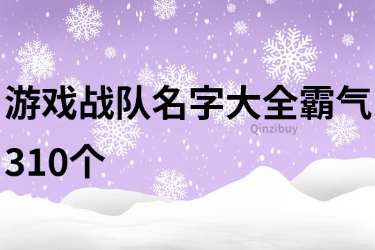 游戲戰隊名字大全霸氣310個