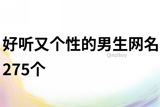 好聽又個性的男生網名275個