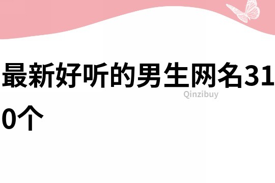最新好聽的男生網名310個