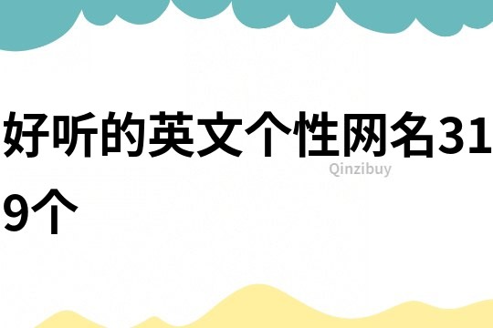 好聽的英文個性網(wǎng)名319個