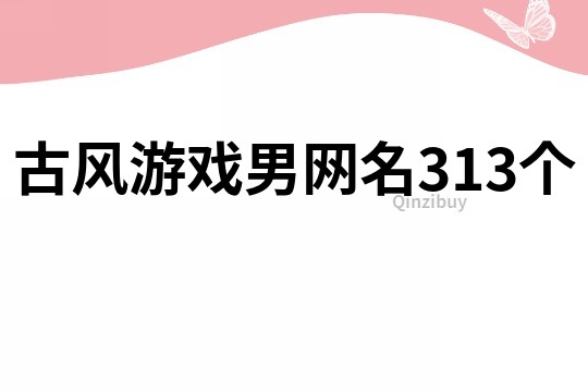古風(fēng)游戲男網(wǎng)名313個(gè)