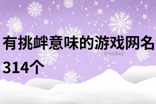 有挑釁意味的游戲網名314個