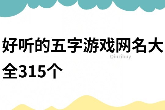 好聽的五字游戲網(wǎng)名大全315個(gè)