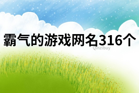 霸氣的游戲網(wǎng)名316個