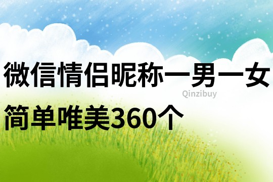 微信情侶昵稱一男一女簡單唯美360個