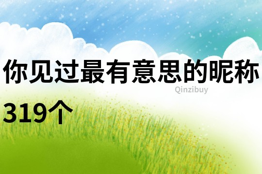 你見過最有意思的昵稱319個