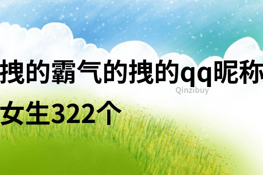 拽的霸氣的拽的qq昵稱女生322個