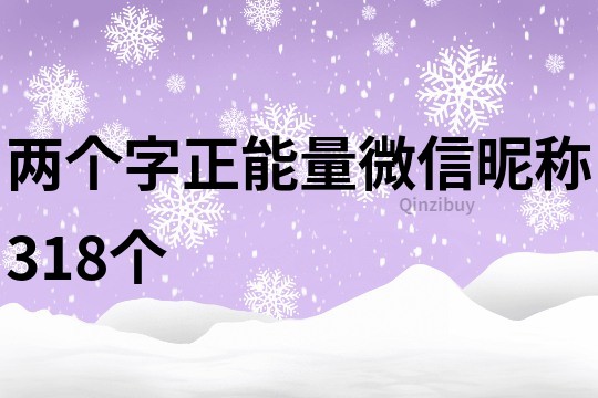 兩個字正能量微信昵稱318個