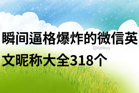 瞬間逼格爆炸的微信英文昵稱大全318個