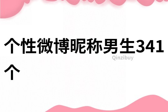 個性微博昵稱男生341個