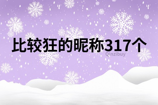 比較狂的昵稱317個