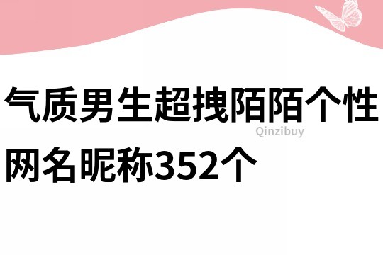 氣質男生超拽陌陌個性網名昵稱352個