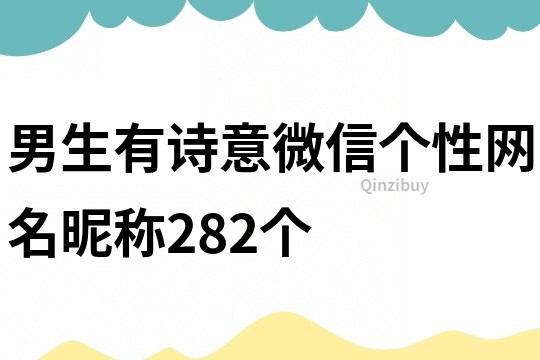 男生有詩意微信個性網名昵稱282個