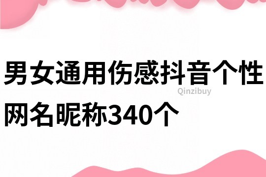男女通用傷感抖音個性網名昵稱340個
