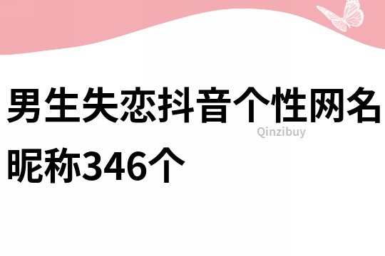 男生失戀抖音個(gè)性網(wǎng)名昵稱346個(gè)