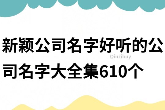新穎公司名字,好聽的公司名字大全集610個