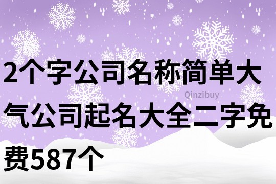 2個字公司名稱簡單大氣,公司起名大全二字免費587個