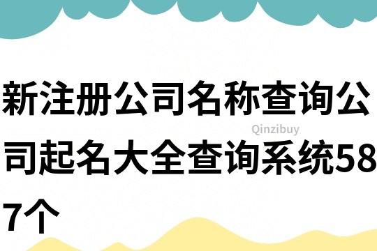 新注冊(cè)公司名稱(chēng)查詢(xún),公司起名大全查詢(xún)系統(tǒng)587個(gè)