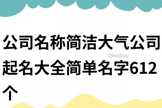 公司名稱簡潔大氣,公司起名大全簡單名字612個