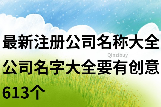 最新注冊公司名稱大全,公司名字大全要有創意613個