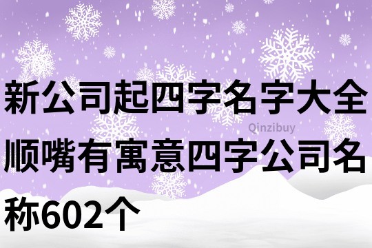 新公司起四字名字大全,順嘴有寓意四字公司名稱602個