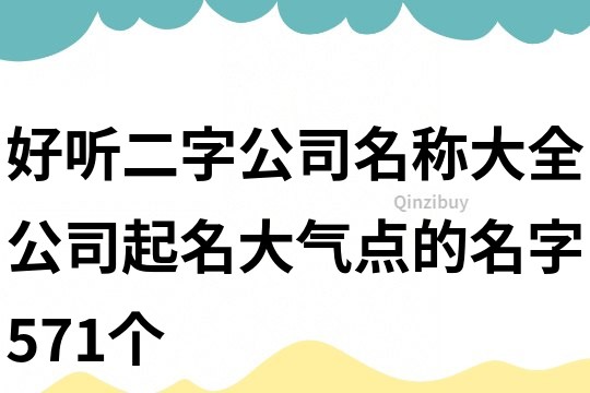 好聽二字公司名稱大全,公司起名大氣點的名字571個