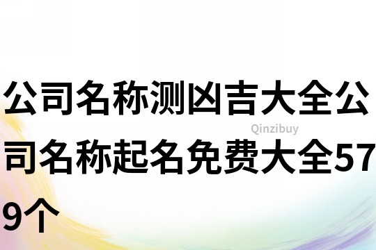 公司名稱測兇吉大全,公司名稱起名免費大全579個