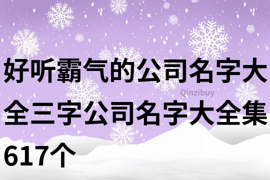好聽霸氣的公司名字大全,三字公司名字大全集617個