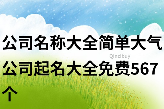 公司名稱大全簡單大氣,公司起名大全免費567個