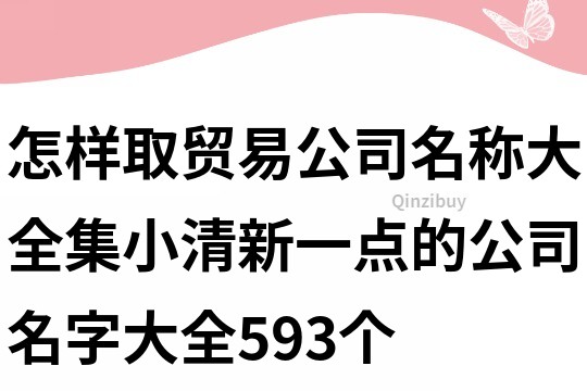 怎樣取貿(mào)易公司名稱大全集,小清新一點(diǎn)的公司名字大全593個(gè)