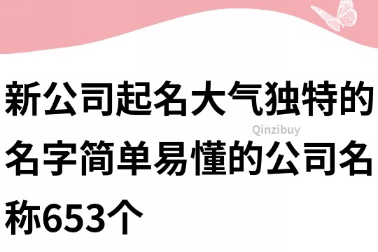 新公司起名大氣獨特的名字,簡單易懂的公司名稱653個