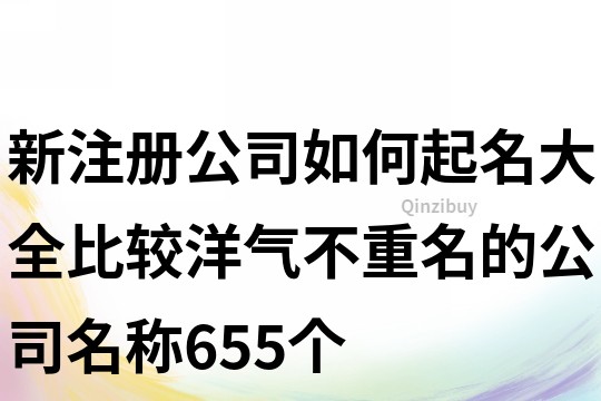 新注冊公司如何起名大全,比較洋氣不重名的公司名稱655個