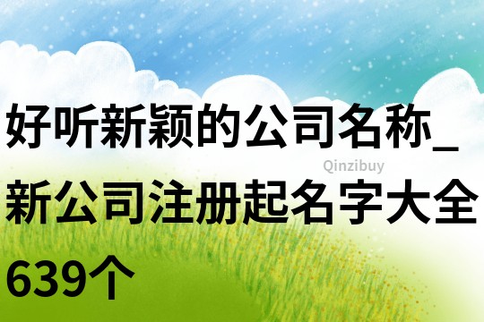 好聽新穎的公司名稱_新公司注冊起名字大全639個