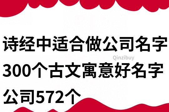 詩經中適合做公司名字,300個古文寓意好名字公司572個