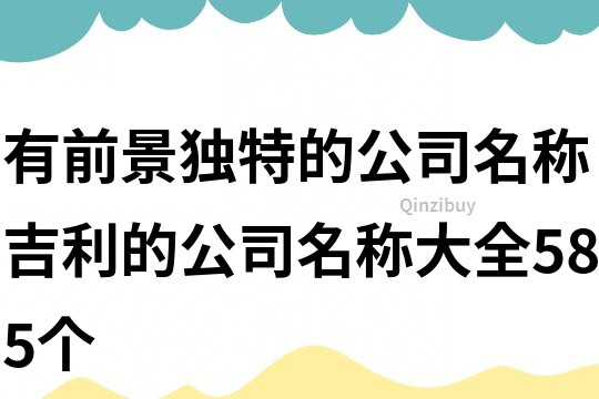 有前景獨特的公司名稱,吉利的公司名稱大全585個