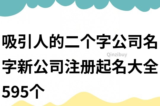 吸引人的二個字公司名字,新公司注冊起名大全595個