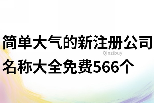 簡單大氣的新注冊公司名稱大全免費566個