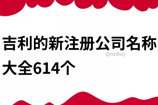 吉利的新注冊(cè)公司名稱大全614個(gè)