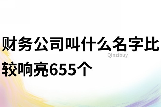 財務公司叫什么名字比較響亮655個