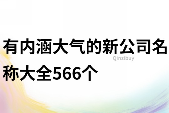 有內涵大氣的新公司名稱大全566個