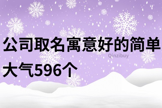 公司取名寓意好的簡單大氣596個