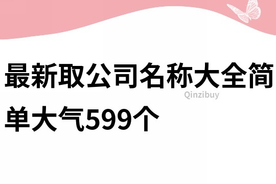 最新取公司名稱大全簡單大氣599個