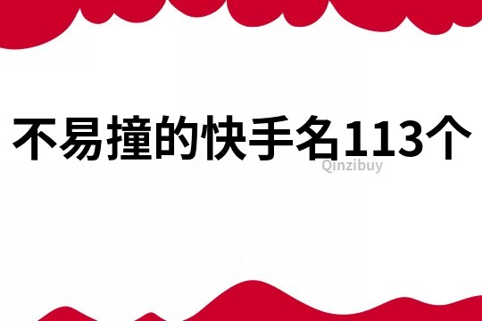 不易撞的快手名113個
