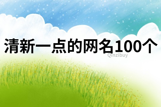清新一點的網名100個
