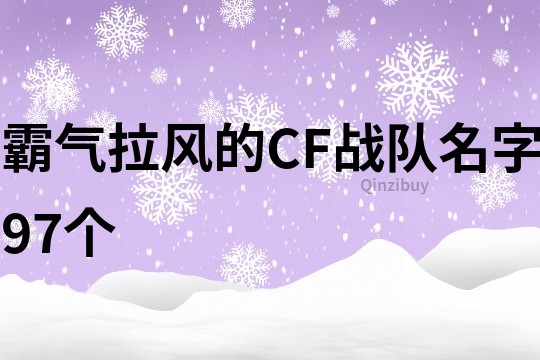 霸氣拉風的CF戰隊名字97個