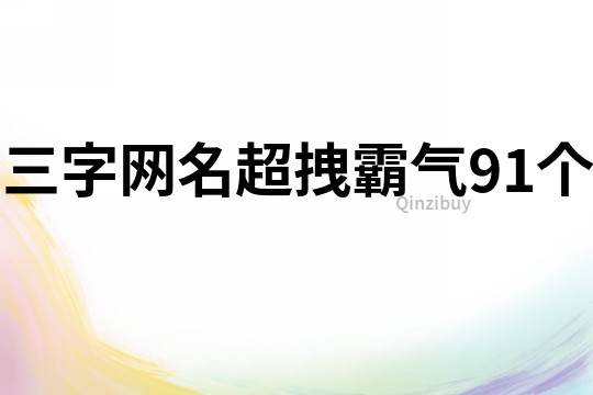 三字網名超拽霸氣91個