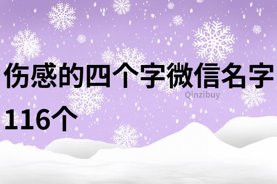 傷感的四個字微信名字116個